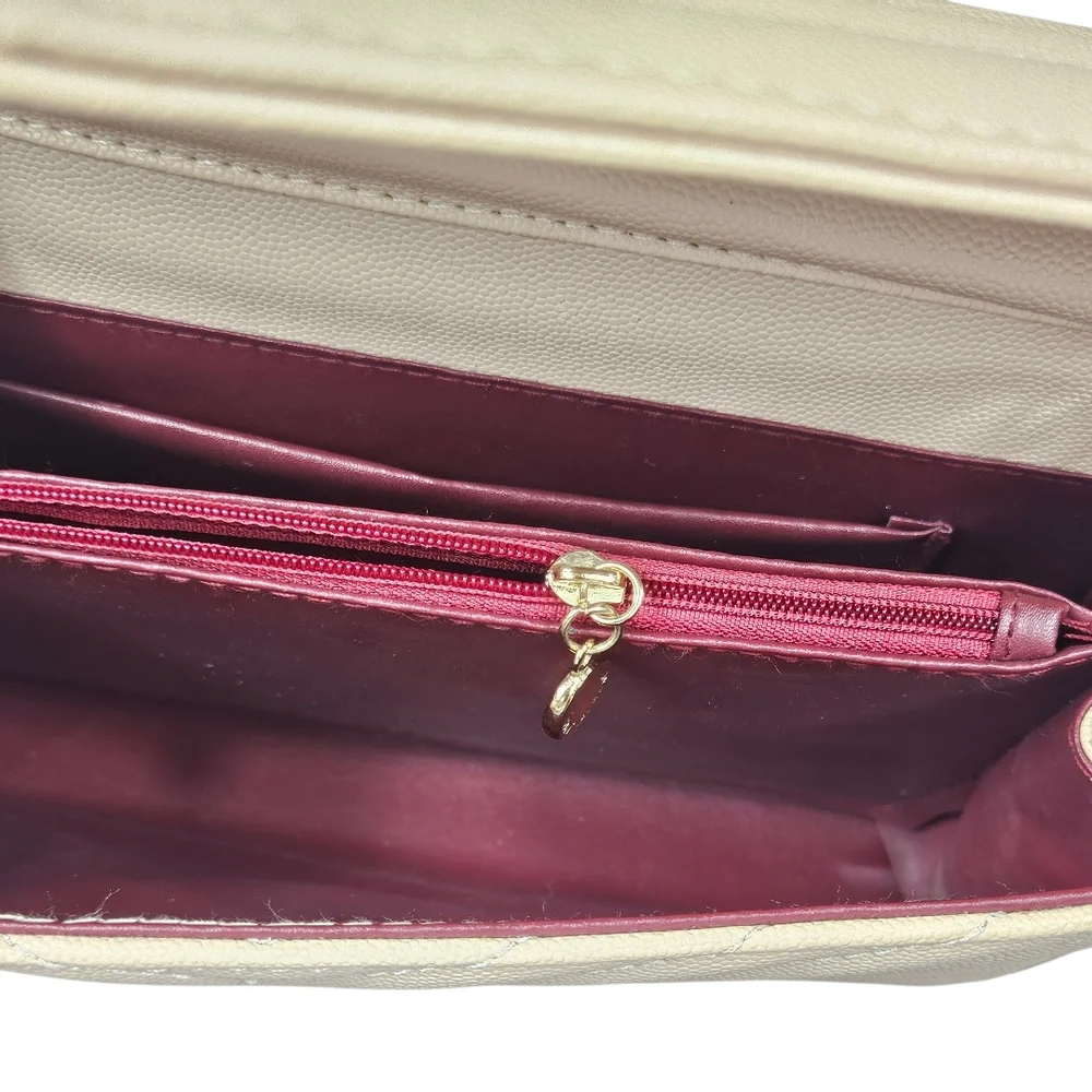 Yves Saint Laurent Cream Quilted Wallet Purse - Picture 9 of 16